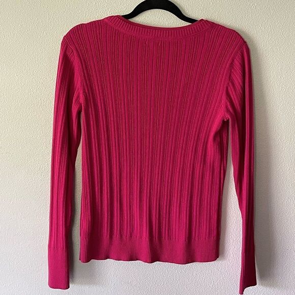 NWOT! Sonoma Pink Long Sleeve Sweater (with beige built-in undershirt). Size Lg. - Picture 2 of 9
